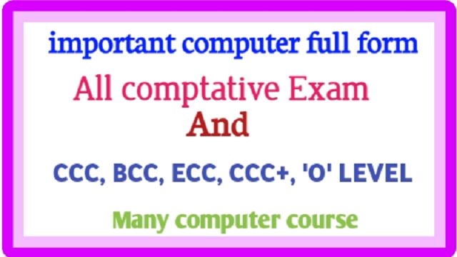 All Full Forms in computer for CCC Online Test | SSC | Bank