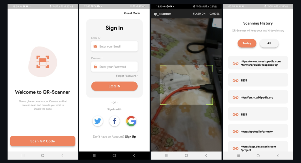 Scan QR Code Flutter App Source Code