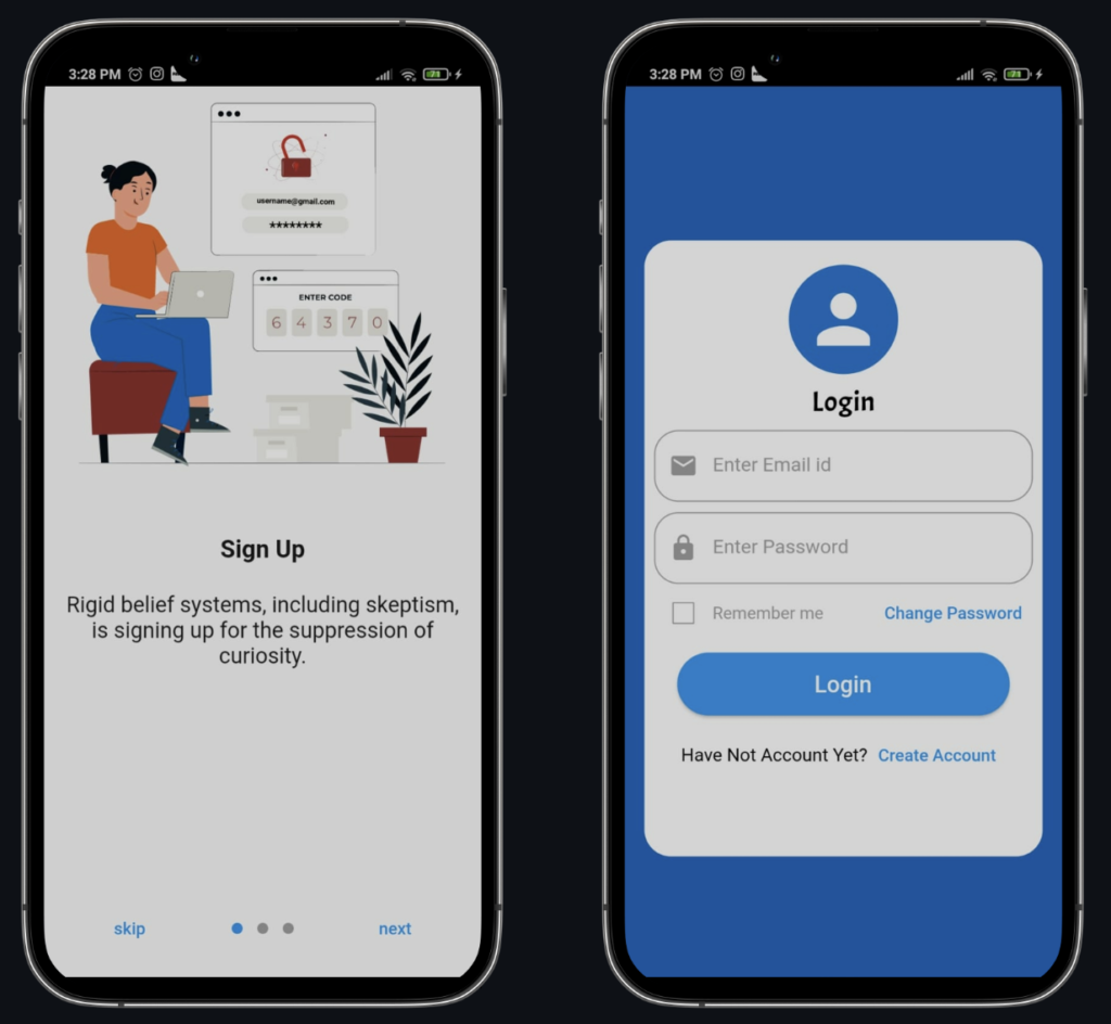 SignIn and SignUp App Using Flutter with source code