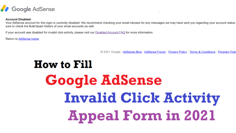How to Fill Invalid Activity Appeal For Google AdSense