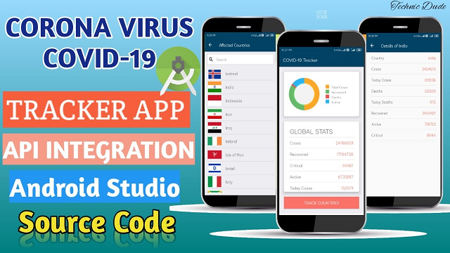 How to make COVID-19 Tracker app in Android studio with source code