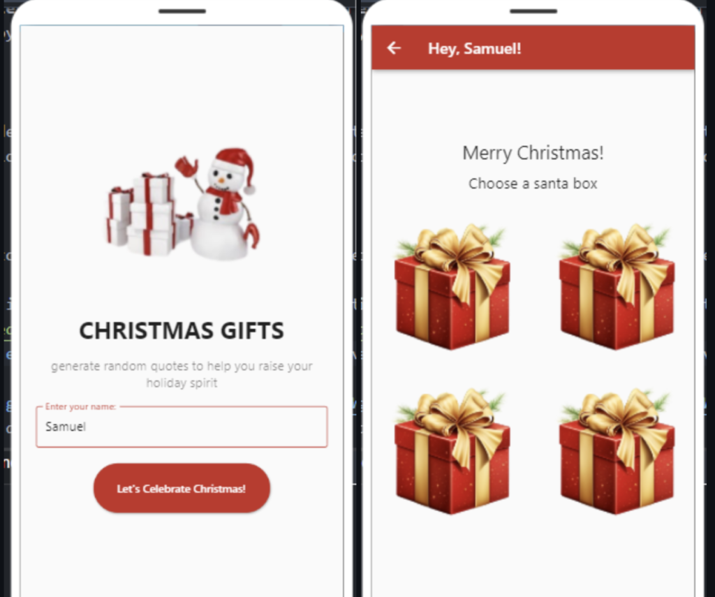 Christmas Quote Generator app built with flutter source code