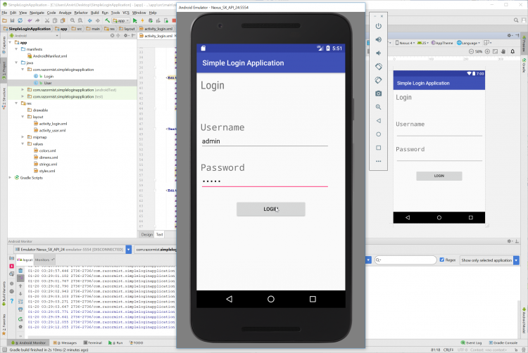 Create Simple Android Login Application with android studio
