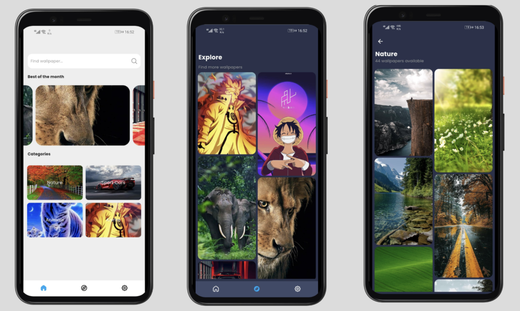 Flutter Wallpaper Application built with Flutter source code