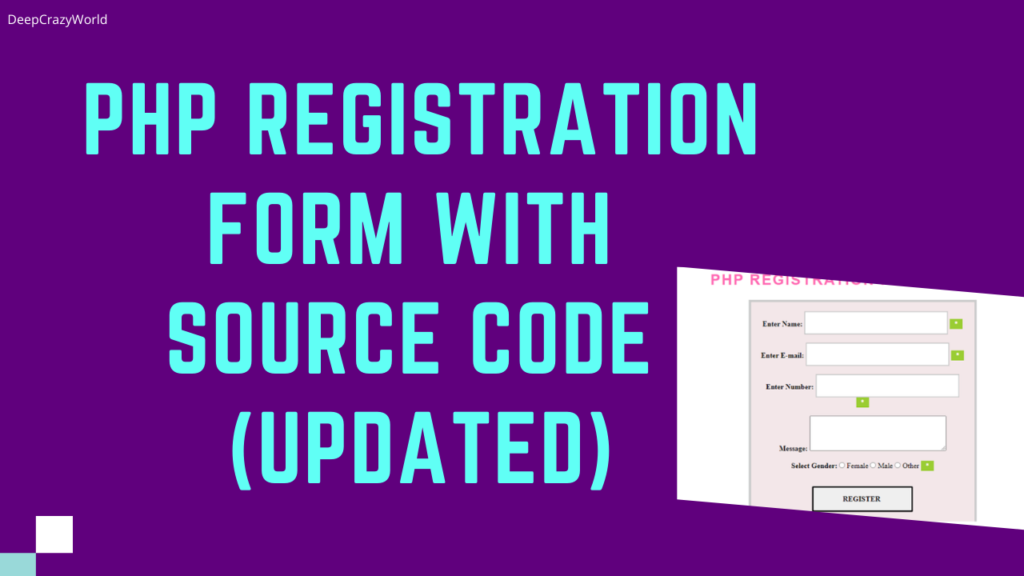 PHP Registration Form with Source Code (updated)
