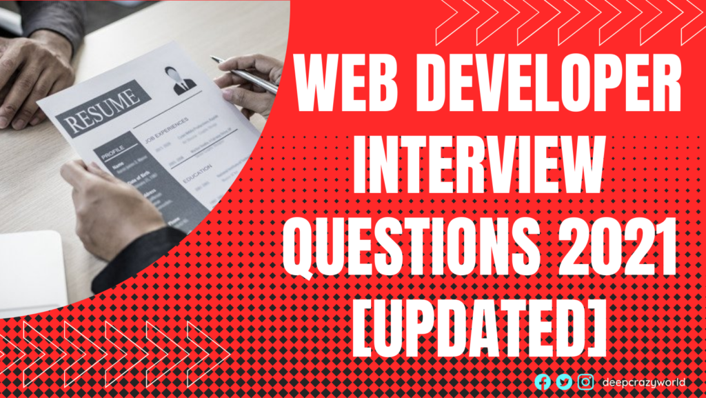 Web Developer Interview questions [updated]