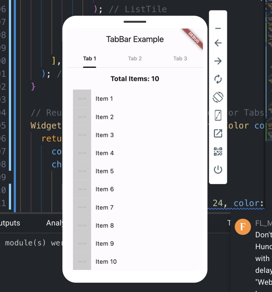 Create a TabBar View in flutter with fully functional stepwise