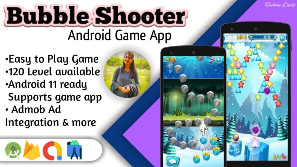 Bubble Shooter Game App | Frozen (Admob + GDPR + Android Studio)