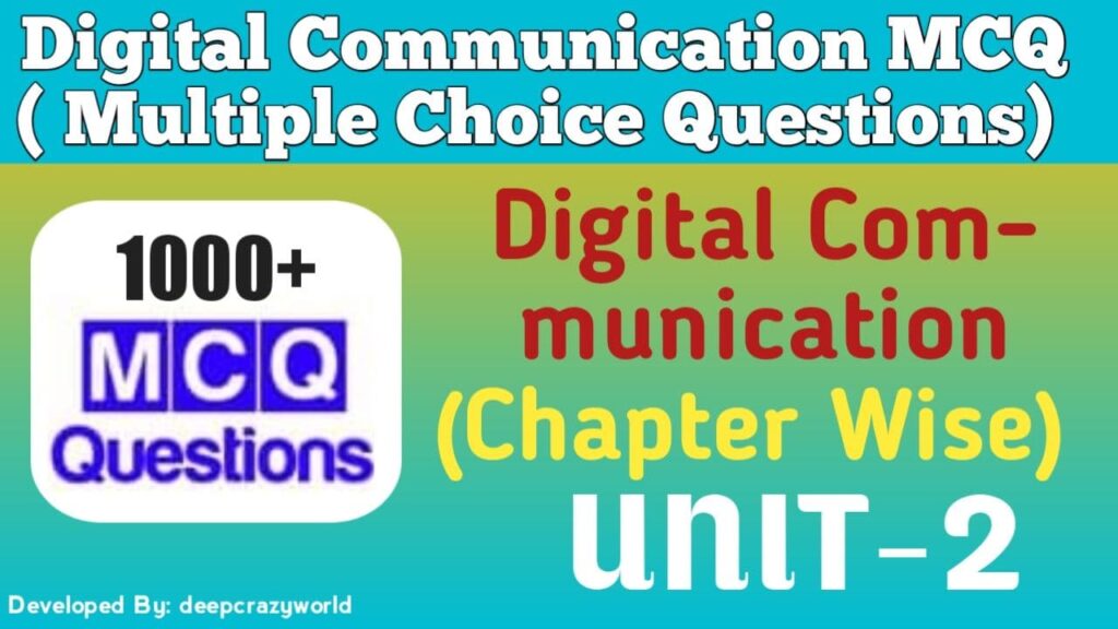 Digital Communication MCQ (Formatting Analog Information) UNIT-2