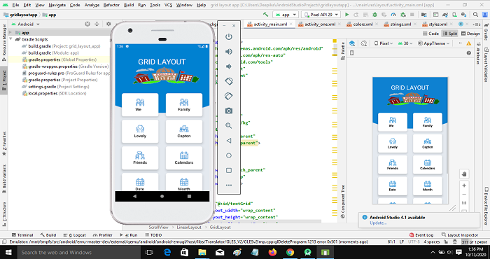 How to Design Grid Layout and Card View Layout in Android Studio