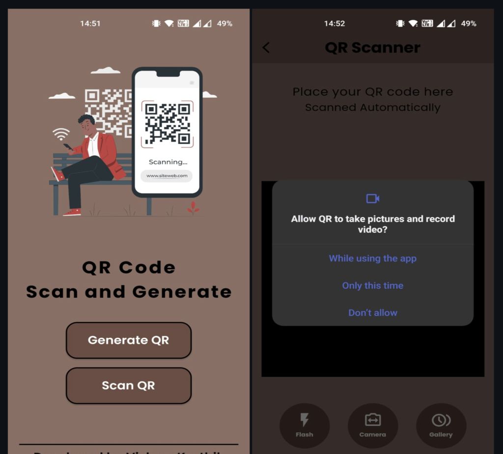 QR Generator & Scanner app using flutter with source code