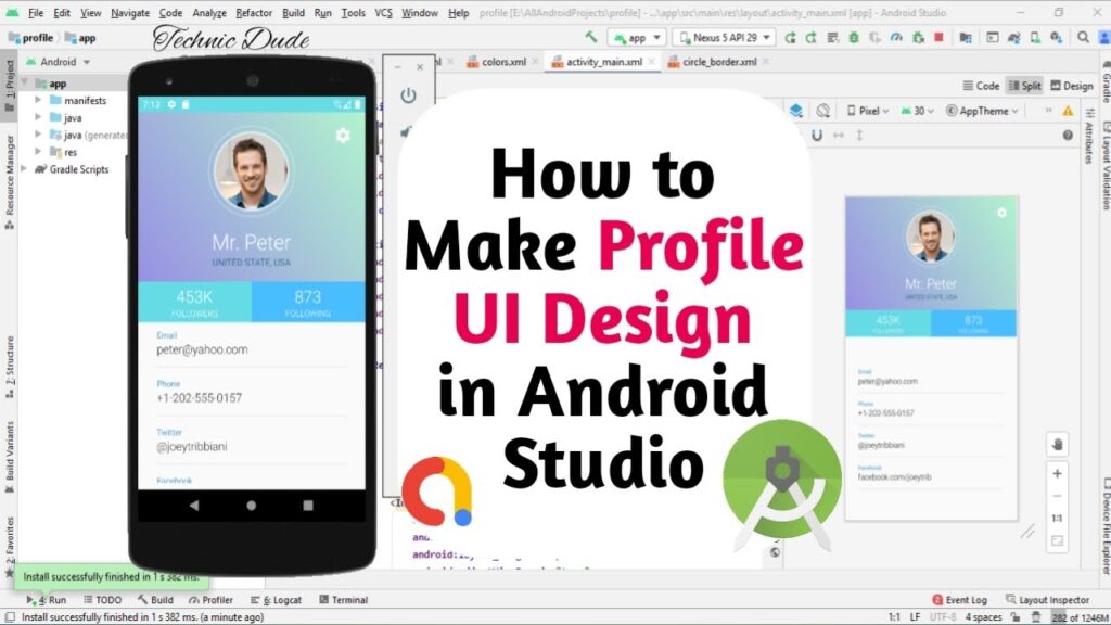 How to Create Modern Profile UI Design in Android Studio