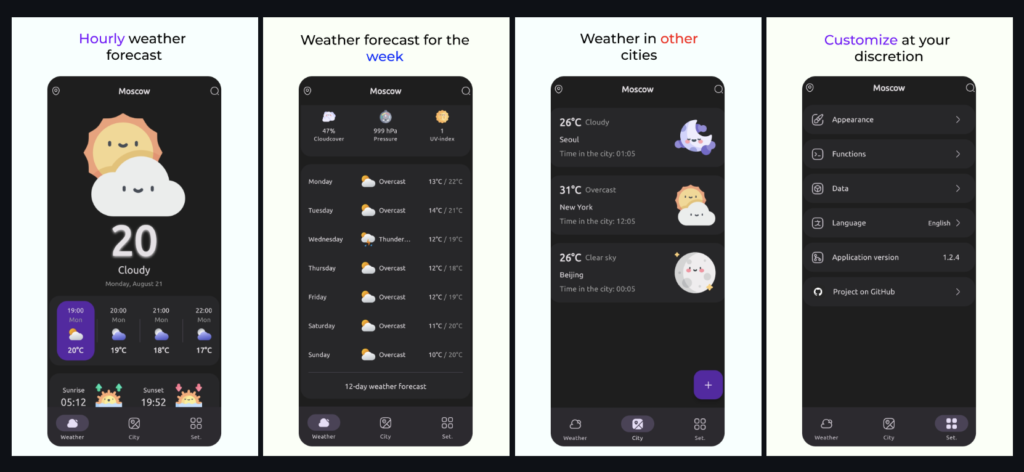 Flutter weather application for viewing the weather source code