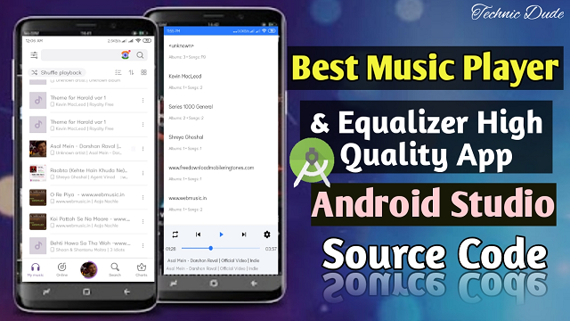How to make Music Player app in android studio with source code