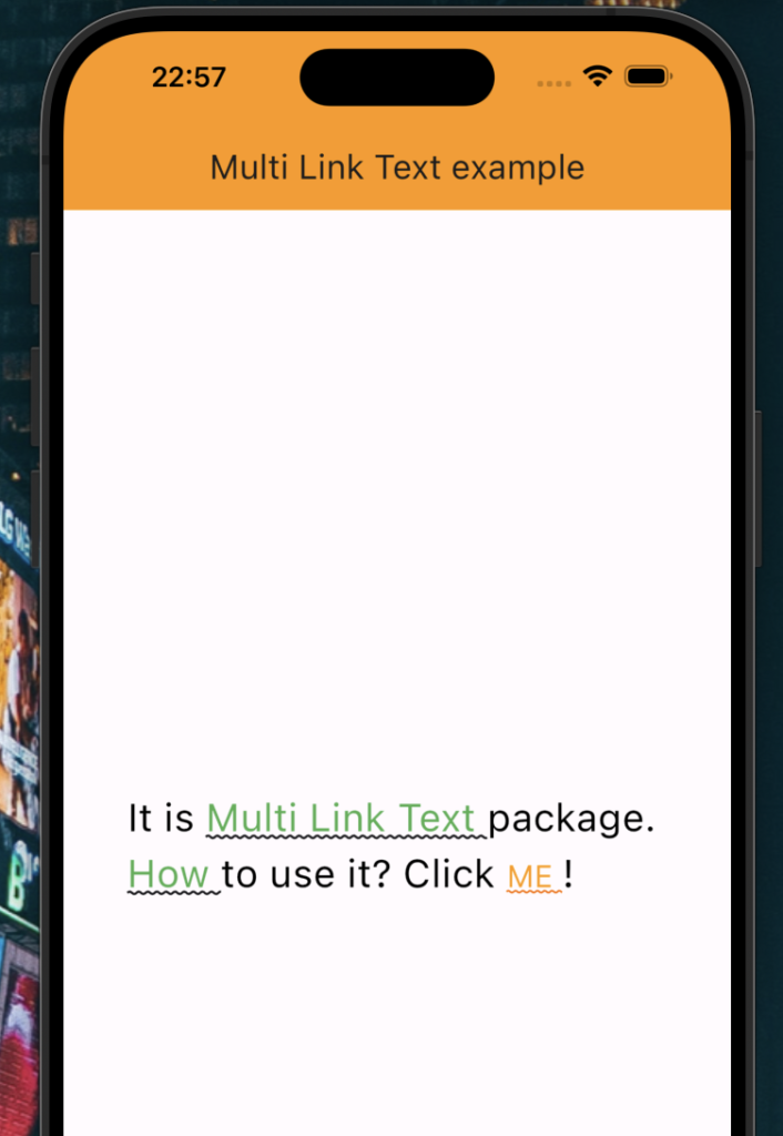 Flutter package multi_link_text allows you to create text with clickable links