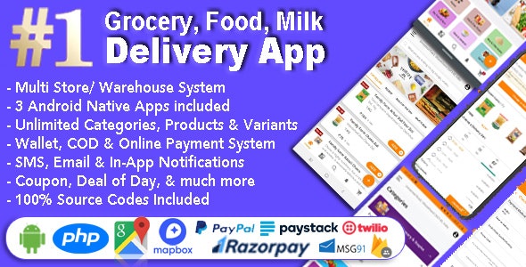 Multi-Store Delivery Grocery & Vegetable Delivery Android App