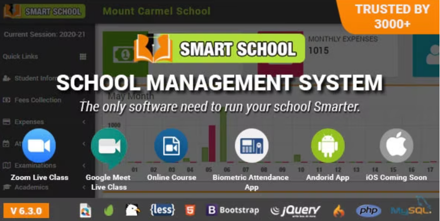 Smart School (Zoom Live + Android App) School Management System app