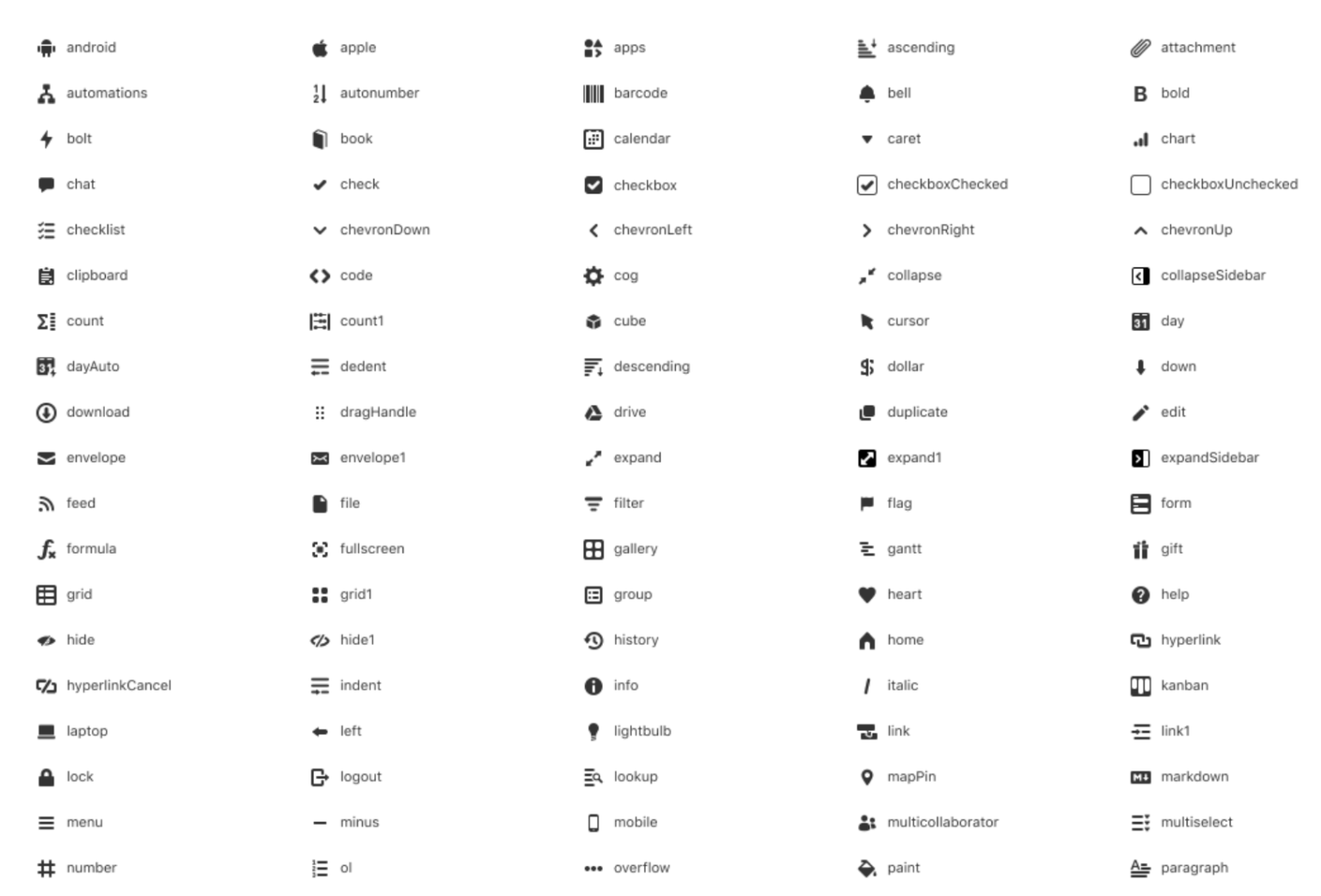 Airtable UI Kit Icons Collection on Flutter