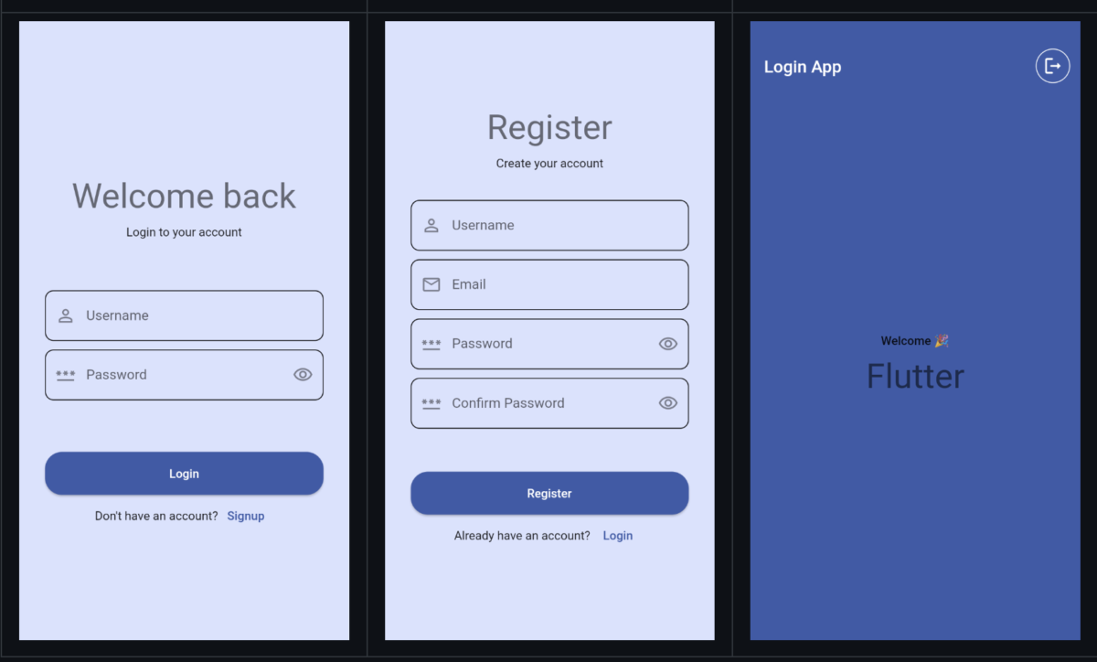 Flutter Login screen model app with source code